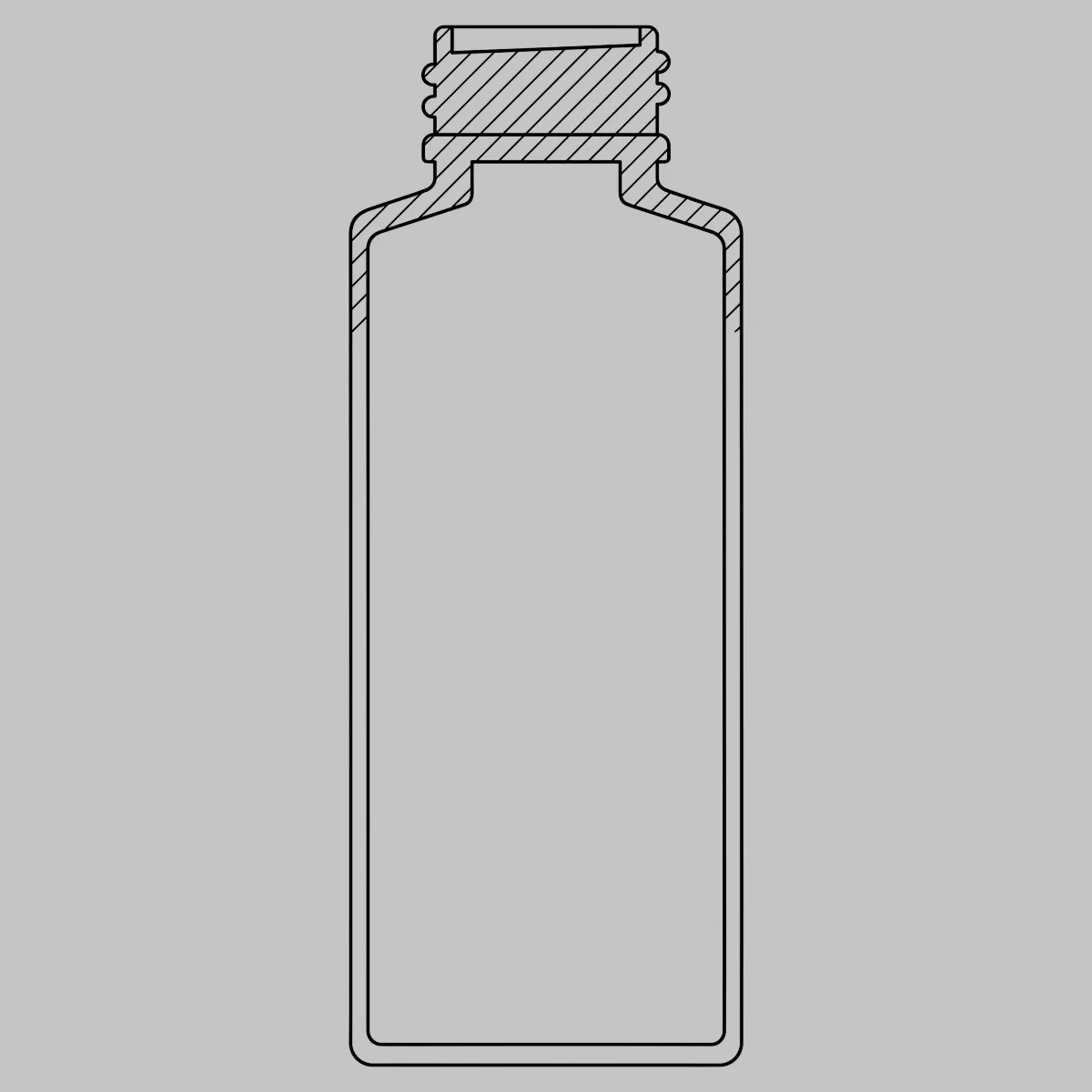 Line illustration of the bottle, generated from the drawing